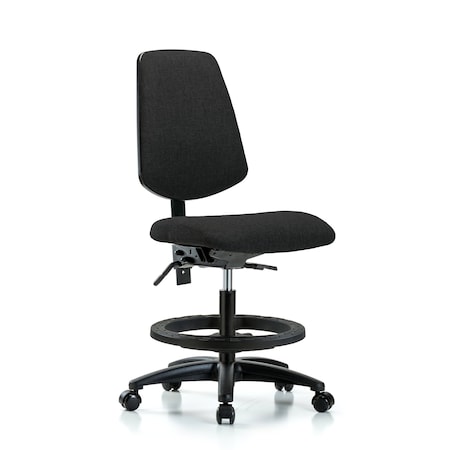 Fab Med Bench Chair, Bk, BF, Cast, Blk, No Arms, 22