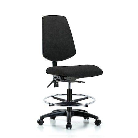 Fab Med Bench Chair, Bk, CF, Cast, Blk, No Arms, 22