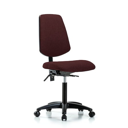 Fab Med Bench Chair, Bk, Cast, Bur, No Arms, 22