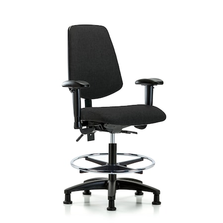 Fab Med Bench Chair, Bk, CF, Glds, Blk, 6-Way Adjustable, 22