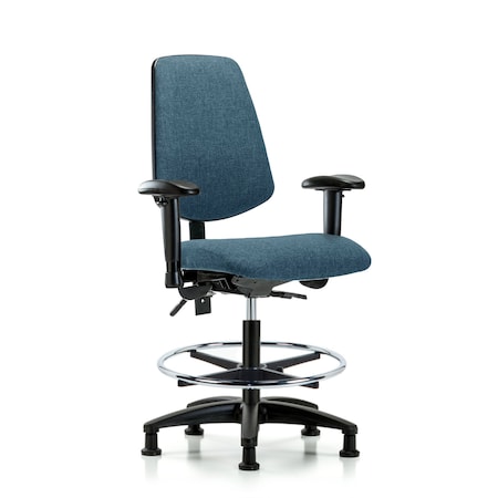 Fab Med Bench Chair, Bk, CF, Glds, Blu, 6-Way Adjustable, 22