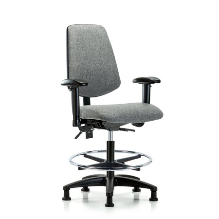 Fab Med Bench Chair, Bk, CF, Glds, Gry, 6-Way Adjustable, 22