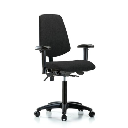 Fab Med Bench Chair, Bk, Cast, Blk, 6-Way Adjustable, 22