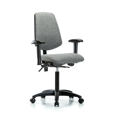 Fab Med Bench Chair, Bk, Cast, Gry, 6-Way Adjustable, 22