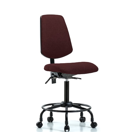 Fab Med Bench Chair, Bk, RT, Cast, Bur, No Arms, 24