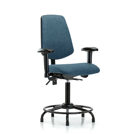 Fab Med Bench Chair, Bk, RT, Glds, Blu, 6-Way Adjustable, 22