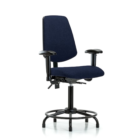 Fab Med Bench Chair, Bk, RT, Glds, Navy, 6-Way Adjustable, 22