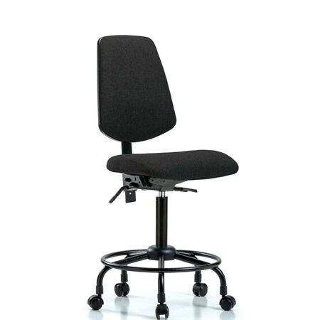 Fab Med Bench Chair, Bk, RT, Cast, Blk, No Arms, 24