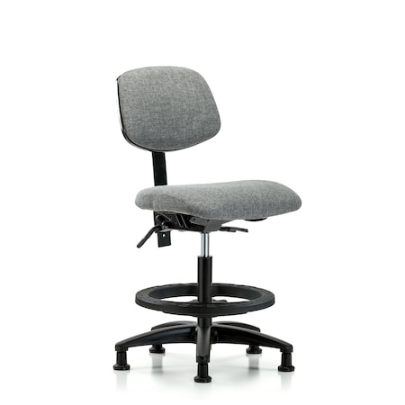 Chair, Fabric, Med Bench, BF Glides, Gry, No Arms, 22