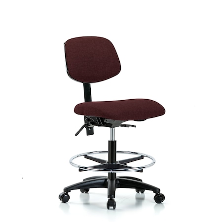 Chair, Fabric, Med Bench, CF Casters, Bur, No Arms, 22