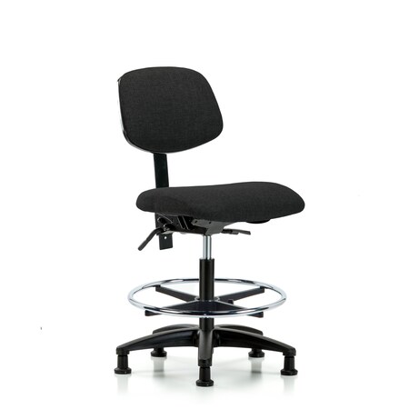 Chair, Fabric, Med Bench, CF Glides, Blk, No Arms, 22
