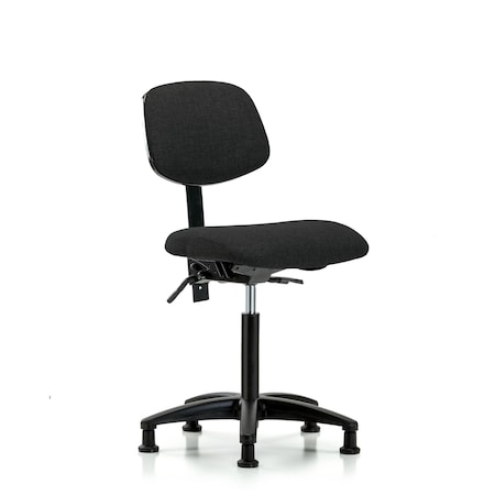 Chair, Fabric, Med Bench, Glides, Blk, No Arms, 22