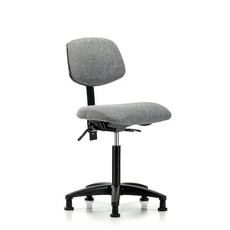 Chair, Fabric, Med Bench, Glides, Gry, No Arms, 22