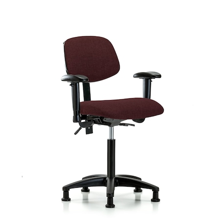 Chair, Fabric, Med Bench, AA Glides, Bur, 6-Way Adjustable, 22
