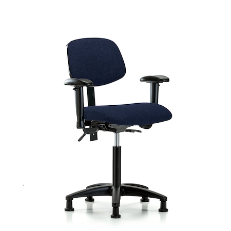Chair, Fabric, Med Bench, AA Glides, Nav, 6-Way Adjustable, 22