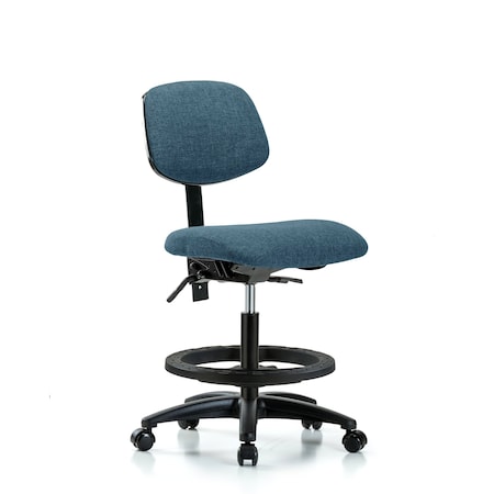 Chair, Fab, Med Bench, Tilt BF Casters, Blu, No Arms, 22