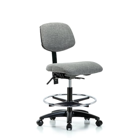 Chair, Fab, Med Bench, Tilt CF Casters, Gry, No Arms, 22