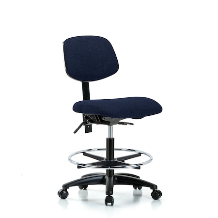 Chair, Fab, Med Bench, Tilt CF Casters, Nav, No Arms, 22