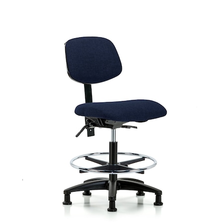 Chair, Fab, Med Bench, Tilt CF Glides, Nav, No Arms, 22