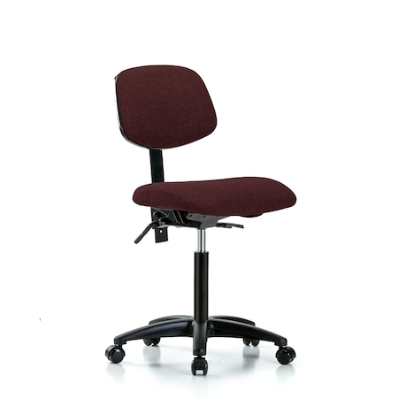 Chair, Fabric, Med Bench, Tilt Casters, Bur, No Arms, 22