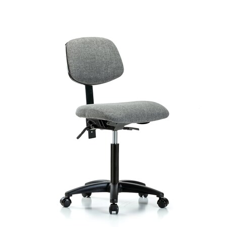 Chair, Fabric, Med Bench, Tilt Casters, Gry, No Arms, 22