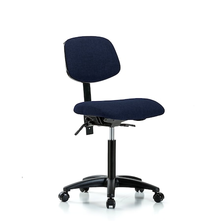 Chair, Fabric, Med Bench, Tilt Casters, Nav, No Arms, 22
