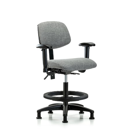 Chair, Fab, Med Bench, Tilt AA BF Glide, Gry, 6-Way Adjustable, 22
