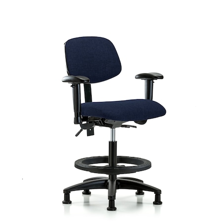 Chair, Fab, Med Bench, Tilt AA BF Glide, Nav, 6-Way Adjustable, 22
