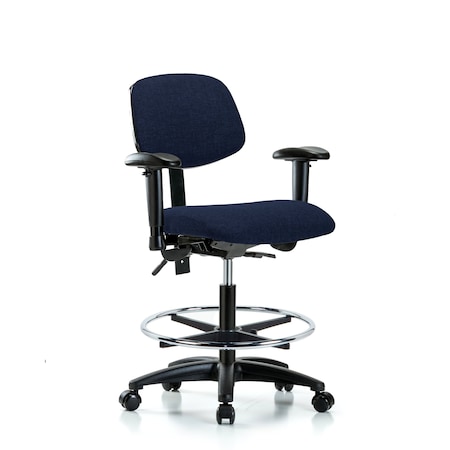 Chair, Fab, Med Bench, Tilt AA CF Cast, Nav, 6-Way Adjustable, 22