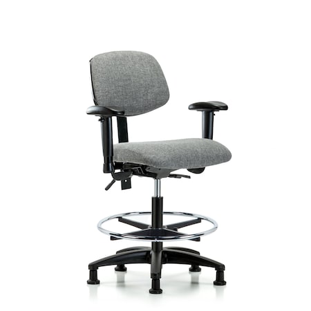 Chair, Fab, Med Bench, Tilt AA CF Glide, Gry, 6-Way Adjustable, 22