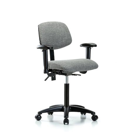Chair, Fab, Med Bench, Tilt AA Casters, Gry, 6-Way Adjustable, 22