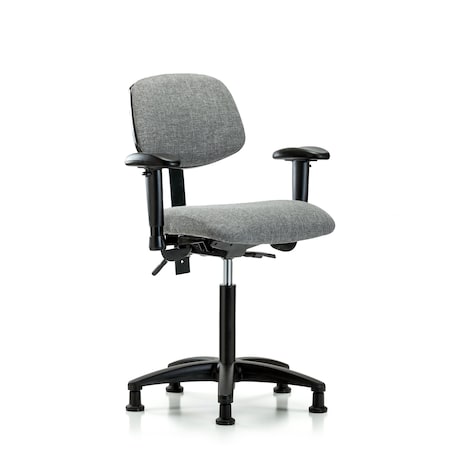 Chair, Fab, Med Bench, Tilt AA Glides, Gry, 6-Way Adjustable, 22