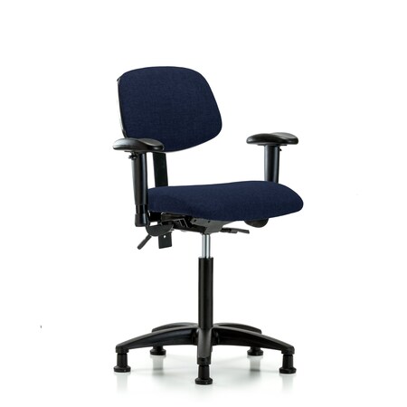 Chair, Fab, Med Bench, Tilt AA Glides, Nav, 6-Way Adjustable, 22