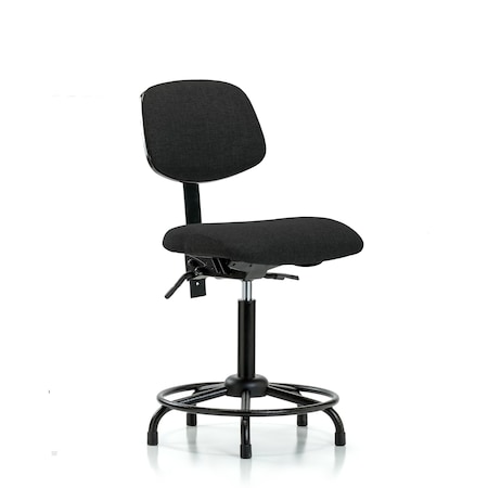 Chair, Fabric, Med Bench, RT Glides, Blk, No Arms, 22