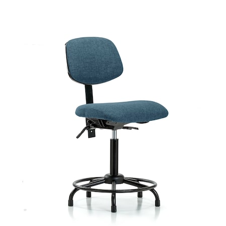 Chair, Fabric, Med Bench, RT Glides, Blu, No Arms, 22