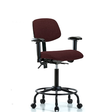 Chair, Fabric, Med Bench, RT AA Casters, Bur, 6-Way Adjustable, 22