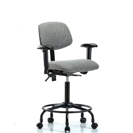 Chair, Fab, Med Bench, RT Tilt AA Cast, Gry, 6-Way Adjustable, 24