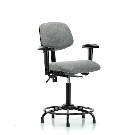 Chair, Fab, Med Bench, RT Tilt AA Glide, Gry, 6-Way Adjustable, 22
