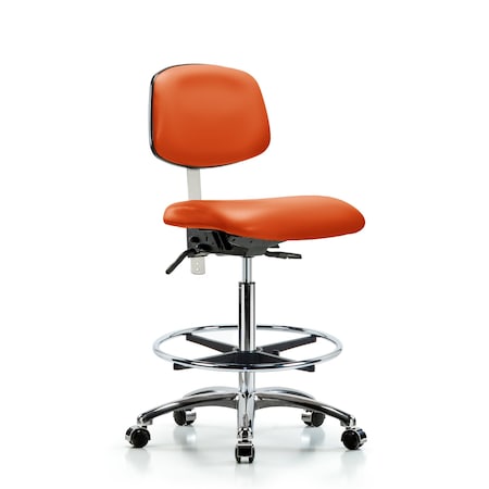 Hi Bench Chair, Vinyl, CF, Cast, Org, CL100, No Arms, 26