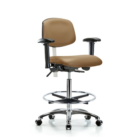 Hi Bench Chair, Vinyl, CF, Cast, Taupe, CL100, 6-Way Adjustable, 26