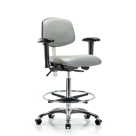 Hi Bench Chair, Vinyl, CF, Cast, Dov, CL100, 6-Way Adjustable, 26