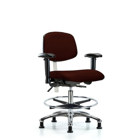 Med Bench Chair, Vinyl, CF, Glds, Burg, CL100, 6-Way Adjustable, 22