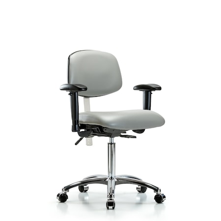 Med Bench Chair, Vinyl, Cast, Dov, CL100, 6-Way Adjustable, 22