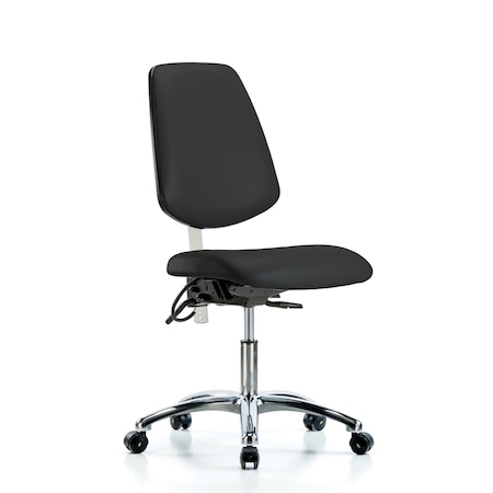 Vin Desk Chair, Med, Bk, Blk, CL100/ESD, No Arms, 18