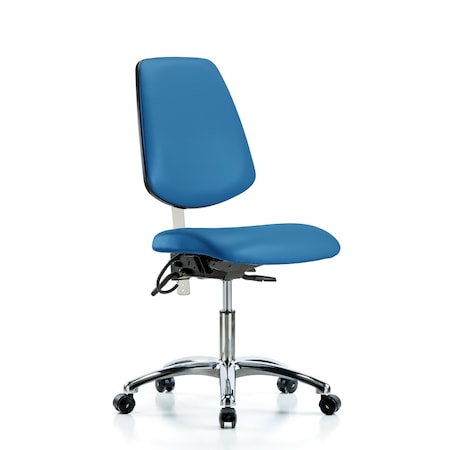 Vin Desk Chair, Med, Bk, Blu, CL100/ESD, No Arms, 18