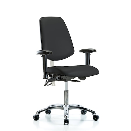 Vin Desk Chair, Med, Bk, Blk, CL100/ESD, Adjustable Arms, 18