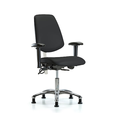 Vin Desk Chair, Med, Bk, Blk, CL100/ESD, Adjustable Arms, 18