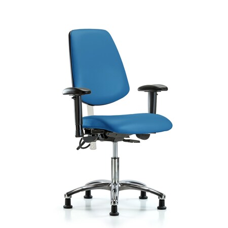 Vin Desk Chair, Med, Bk, Blu, CL100/ESD, Adjustable Arms, 18