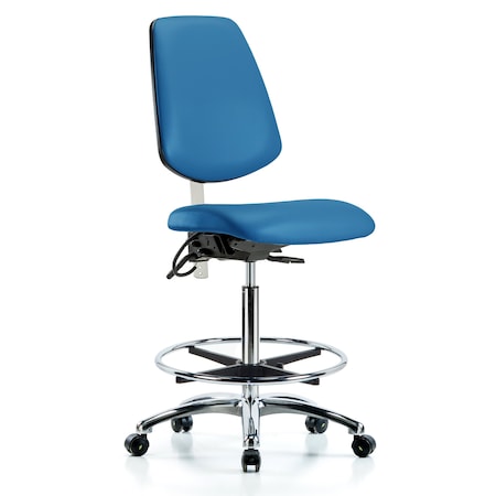 Vin Hi Ben Chair, Med, Bk, Blu, CL100/ESD, No Arms, 26