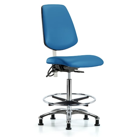 Vin Hi Ben Chair, Med, Bk, Blu, CL100/ESD, No Arms, 26